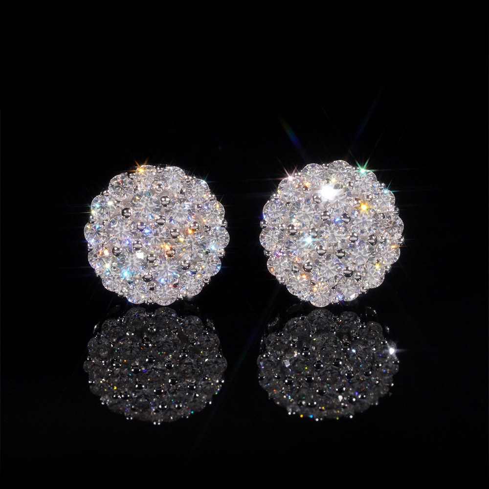 Mayfair London · 10mm VVS1 Moissanite Halo Cluster Stud Earrings